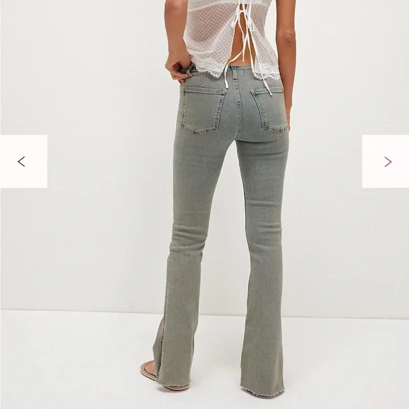 Free People We The Free Level Up Slit Slim Flare Jeans - Picture 4 of 8
